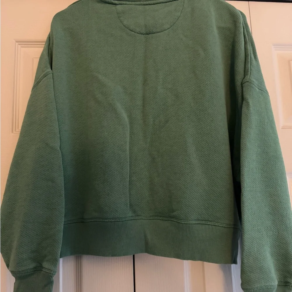 American Eagle Outfitters Teal Button-Up Sweatshirt - Picture 3 of 3